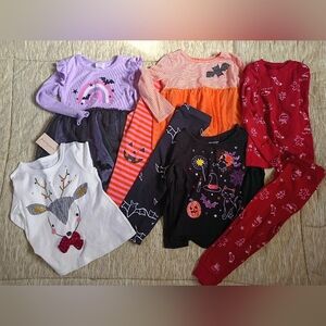 Bundle Of 8 Pieces Of Girls Holiday Clothes Size 24M/2T